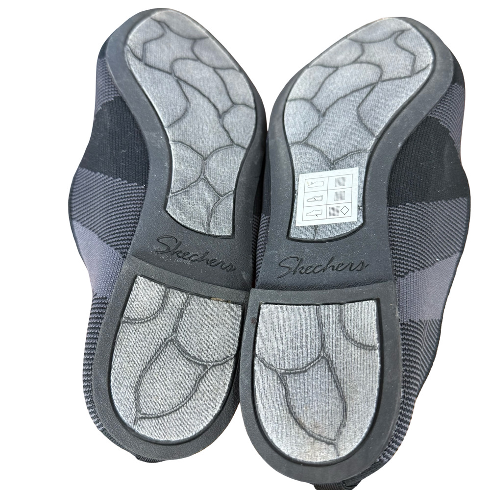 Skechers Cleo Sherlock Geo-Knit Fabric Slip On Flats Shoes Gray Black sz 7.5 - Picture 15 of 16